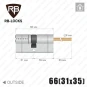 Цилиндр RB Keylocx (ключ-шток), 66(31/35), никель матовый в Одессе