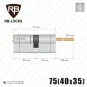 Цилиндр RB Keylocx (ключ-шток), 75(40/35), никель матовый в Одессе