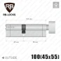 Цилиндр RB-Locks Keylocx ключ-тумблер, 100(45/55), никель матовый в Одессе