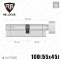 Циліндр RB-Locks Keylocx ключ-тумблер, 100(55/45), нікель матовий в Одесі