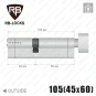 Цилиндр RB-Locks Keylocx ключ-тумблер, 105(45/60), никель матовый в Одессе