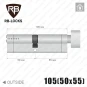 Цилиндр RB-Locks Keylocx ключ-тумблер, 105(50/55), никель матовый в Одессе