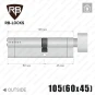 Цилиндр RB-Locks Keylocx ключ-тумблер, 105(60/45), никель матовый в Одессе