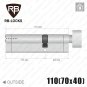 Цилиндр RB-Locks Keylocx ключ-тумблер, 110(70/40), никель матовый в Одессе