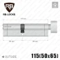 Циліндр RB-Locks Keylocx ключ-тумблер, 115(50/65), нікель матовий в Одесі