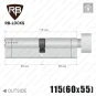 Цилиндр RB-Locks Keylocx ключ-тумблер, 115(60/55), никель матовый в Одессе