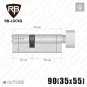 Циліндр RB-Locks Keylocx ключ-тумблер, 90(35/55), нікель матовий в Одесі