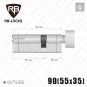 Цилиндр RB-Locks Keylocx ключ-тумблер, 90(55/35), никель матовый в Одессе
