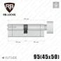 Цилиндр RB-Locks Keylocx ключ-тумблер, 95(45/50), никель матовый в Одессе