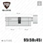 Циліндр RB-Locks Keylocx ключ-тумблер, 95(50/45), нікель матовий в Одесі