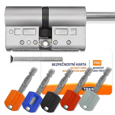 Цилиндр Tokoz PRO 300 (ключ-шток), 65(35/30), никель матовый