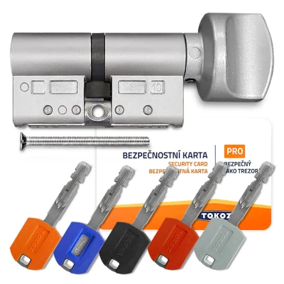 Цилиндр Tokoz PRO 300 (ключ-тумблер), 100(50/50), никель матовый