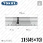Циліндр Tokoz PRO 300 ключ-ключ, 115 мм (45х70), нікель матовий Циліндр Tokoz PRO 300 ключ-ключ, 115 мм (45х70), нікель матовий в Одесі