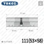 Цилиндр Tokoz PRO 400 ключ-ключ, 111 мм (53х58), никель матовый Цилиндр Tokoz PRO 400 ключ-ключ, 111 мм (53х58), никель матовый в Одессе