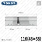Цилиндр Tokoz PRO 400 ключ-ключ, 116 мм (48х68), никель матовый Цилиндр Tokoz PRO 400 ключ-ключ, 116 мм (48х68), никель матовый в Одессе
