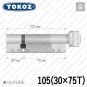 Циліндр Tokoz PRO 300 ключ-тумблер, 105 мм (30х75), нікель матовий в Одесі