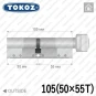 Циліндр Tokoz PRO 300 ключ-тумблер, 105 мм (50х55), нікель матовий в Одесі