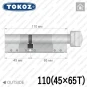 Циліндр Tokoz PRO 300 ключ-тумблер, 110 мм (45х65), нікель матовий в Одесі