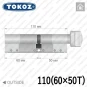Цилиндр Tokoz PRO 300 ключ-тумблер, 110 мм (60х50), никель матовый в Одессе