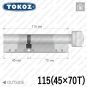 Цилиндр Tokoz PRO 300 ключ-тумблер, 115 мм (45х70), никель матовый в Одессе