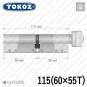 Циліндр Tokoz PRO 300 ключ-тумблер, 115 мм (60х55), нікель матовий в Одесі