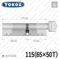 Цилиндр Tokoz PRO 300 ключ-тумблер, 115 мм (65х50), никель матовый в Одессе