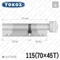 Циліндр Tokoz PRO 300 ключ-тумблер, 115 мм (70х45), нікель матовий в Одесі