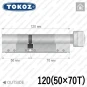 Циліндр Tokoz PRO 300 ключ-тумблер, 120 мм (50х70), нікель матовий в Одесі