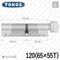 Цилиндр Tokoz PRO 300 ключ-тумблер, 120 мм (65х55), никель матовый в Одессе