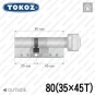 Цилиндр Tokoz PRO 300 ключ-тумблер, 80 мм (35х45), никель матовый в Одессе