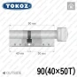 Циліндр Tokoz PRO 300 ключ-тумблер, 90 мм (40х50), нікель матовий в Одесі