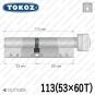 Цилиндр Tokoz PRO 400 ключ-тумблер, 113 мм (53х60), никель матовый в Одессе