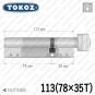 Циліндр Tokoz PRO 400 ключ-тумблер, 113 мм (78х35), нікель матовий в Одесі