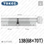 Цилиндр Tokoz PRO 400 ключ-тумблер, 138 мм (68х70), никель матовый в Одессе