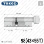 Цилиндр Tokoz PRO 400 ключ-тумблер, 98 мм (43х55), никель матовый в Одессе