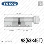 Цилиндр Tokoz PRO 400 ключ-тумблер, 98 мм (53х45), никель матовый в Одессе