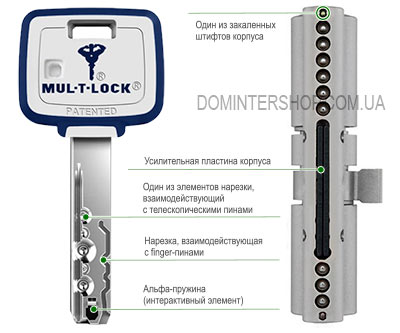 Элементы ключа и защиты MTL800